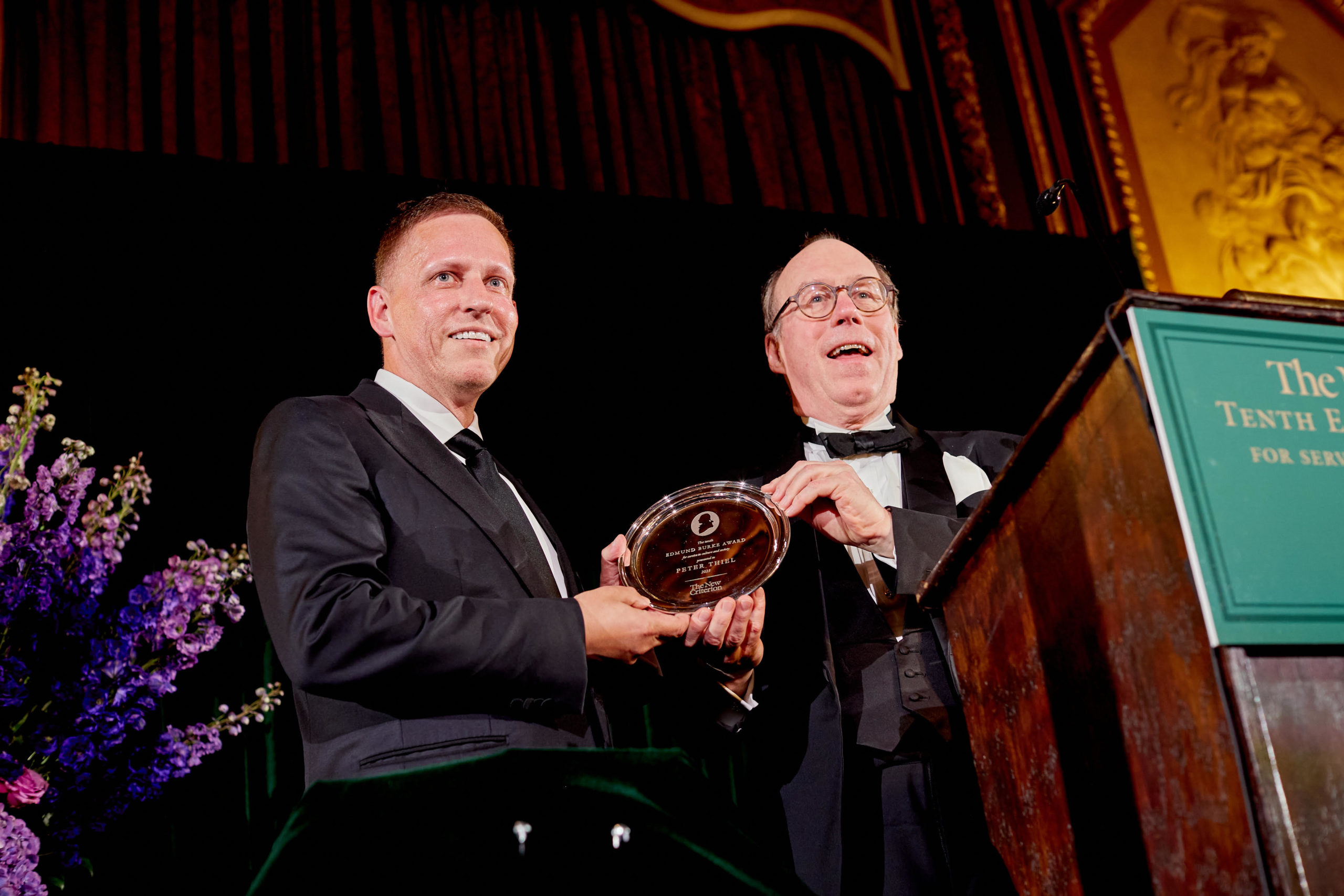 Peter Thiel receives The New Criterion’s tenth Edmund Burke Award.